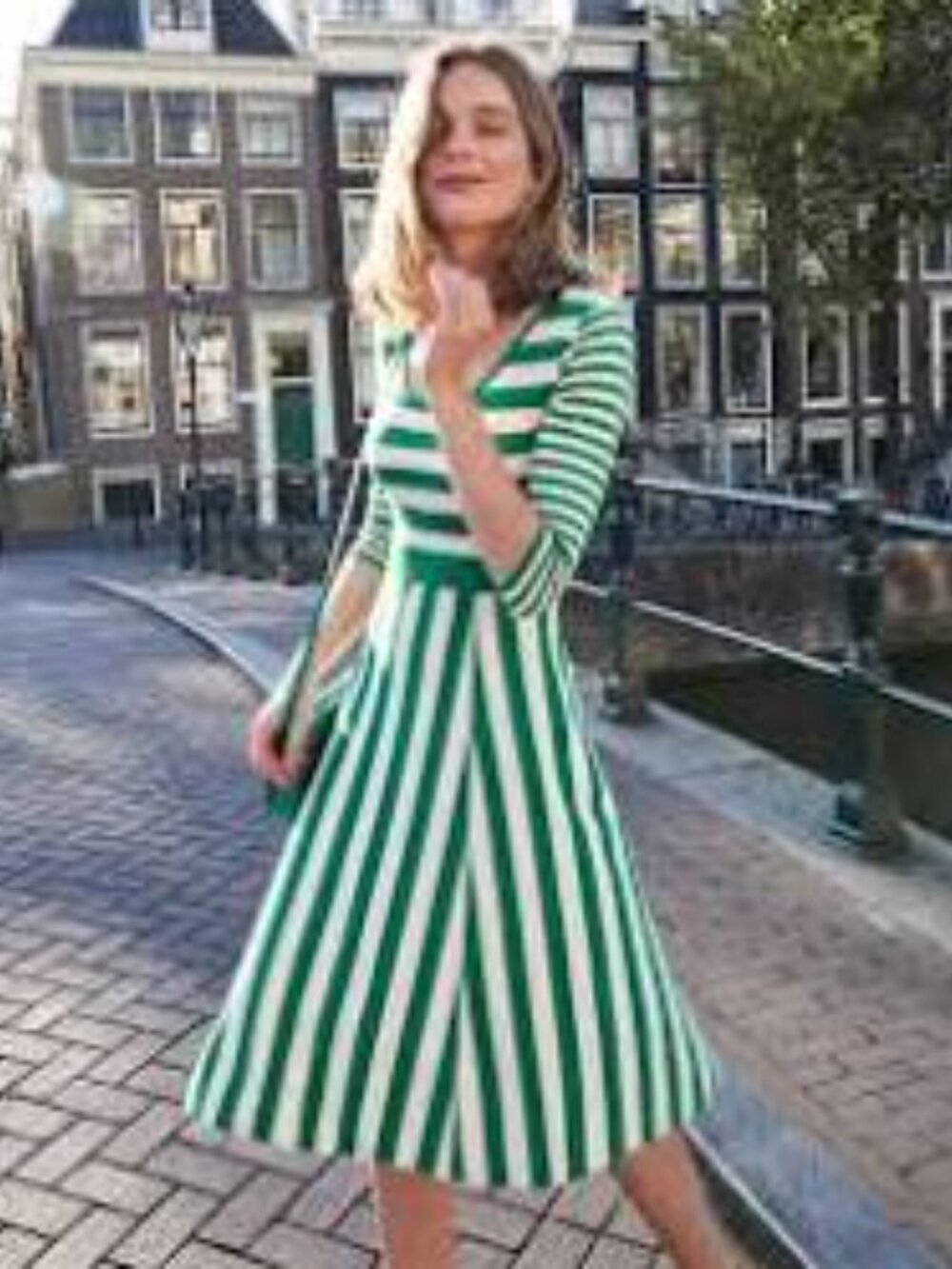 BODEN STRIPED KNIT MIDI DRESS SIZE 4